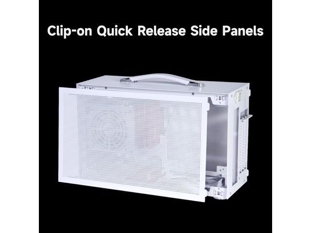 PCCOOLER CPS K101 MESH PC Case, Portable Desktop Mini ITX Case, Four-side SPCC Mesh Panel, 3 x 12015 Fans Pre-installed, Clip-on Quick Release Side...