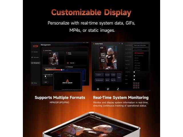 PCCOOLER CPS DT360 ARGB Display AIO CPU Liquid Cooler, 360mm Radiator, 320W TDP, Customizable & Magnetic 3.4' IPS LCD Display, Ceramic Bearing, for...
