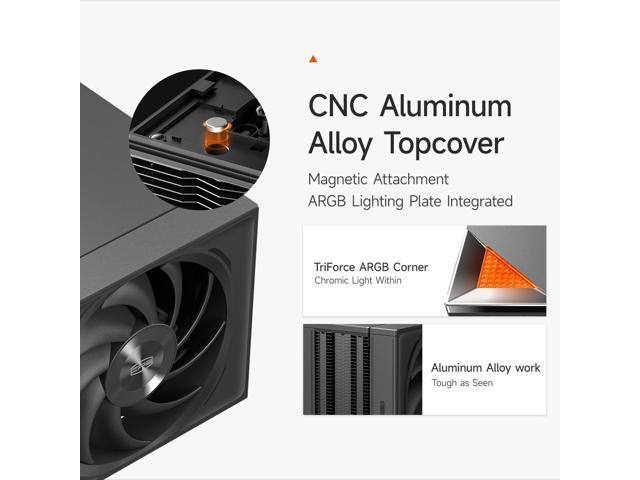PCCOOLER CPS RZ820 Dual Tower CPU Air Cooler, 8 Heat Pipes, 290W TDP, Magnetic Aluminum ARGB Top Cover, 165mm Tall, 120mm & 140mm PWM Fans, for...