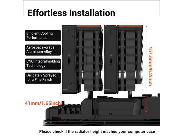 PCCOOLER CPS RZ620 Dual Tower CPU Air Cooler, 6 Heat Pipes, 275W TDP, Aluminum Top Cover, 157.5mm Tall, 120mm PWM Silent Fans w/ 3 Modes, for Intel...