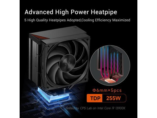 PCCOOLER CPS RZ500 CPU Air Cooler, 5 Direct Contact Heat Pipes, Fully Covering CPU Hotspot, 255W TDP, 155mm (H), 120mm PWM Fan, for AMD AM5/AM4 &...