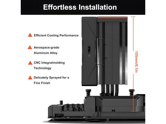 PCCOOLER CPS RZ400 V2 CPU Air Cooler, 4 Direct Contact Heat Pipes, 240W TDP, Aluminum Top Cover, 155mm Tall, 120mm PWM Slient Fan, for Intel LGA...