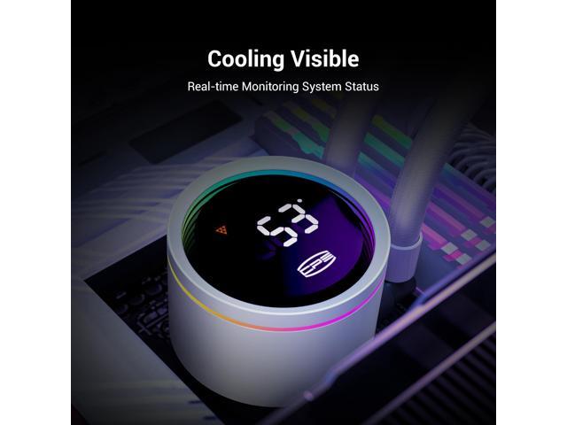 PCCOOLER CPS DA360 Pro ARGB Digital AIO CPU Liquid Cooler, 360mm Radiator, 300W TDP, 270° Rotatable Digital Display, Infinity Halo ARGB Effect, for...