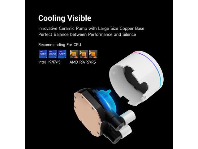 PCCOOLER CPS DA360 Pro ARGB Digital AIO CPU Liquid Cooler, 360mm Radiator, 300W TDP, 270° Rotatable Digital Display, Infinity Halo ARGB Effect, for...