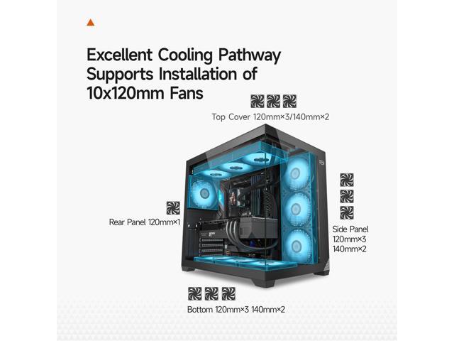 PCCOOLER CPS C3 T700 PC Case, Dual-Chamber Mid-Tower ATX Case, High-Airflow Computer Case, BTF Motherboard Supports, Sturdy Tempered Glass Front &...
