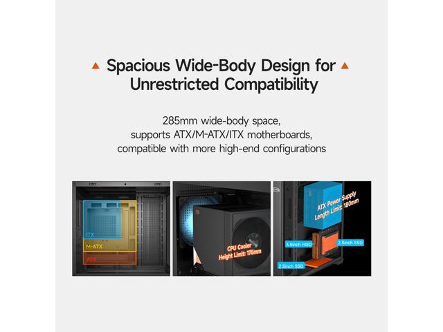 PCCOOLER CPS C3 T700 PC Case, Dual-Chamber Mid-Tower ATX Case, High-Airflow Computer Case, BTF Motherboard Supports, Sturdy Tempered Glass Front &...