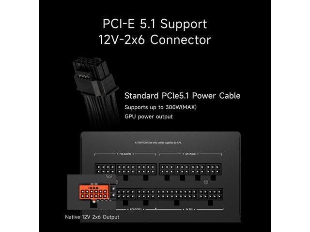 PCCOOLER CPS KN650 Fully Modular Power Supply, 80 PLUS Gold 650W PSU, Native 12V-2x6 Connector, ATX 3.1 & PCIe 5.1 Ready, Dual CPU Power Cables,...