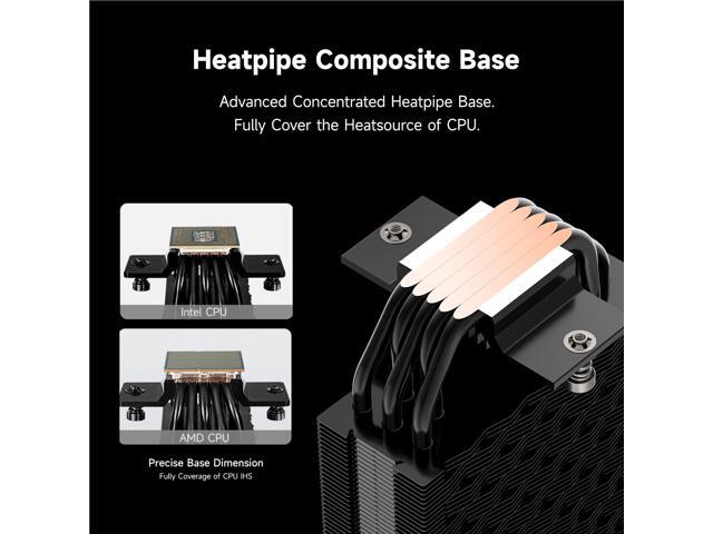 PCCOOLER CPS RT500 Digital CPU Air Cooler, 5 Direct Contact Heat Pipes, 245W TDP, Digital Display Top Cover, 152mm Tall, 120mm PWM Slient Fan, for...