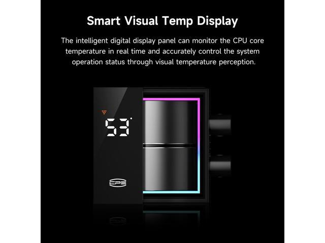 PCCOOLER CPS DS360Pro Digital AlO CPU Liquid Cooler, 360mm Radiator, 310W TDP, ARGB LEDs & Digital Display, Aluminum Pump Cover, for Intel...