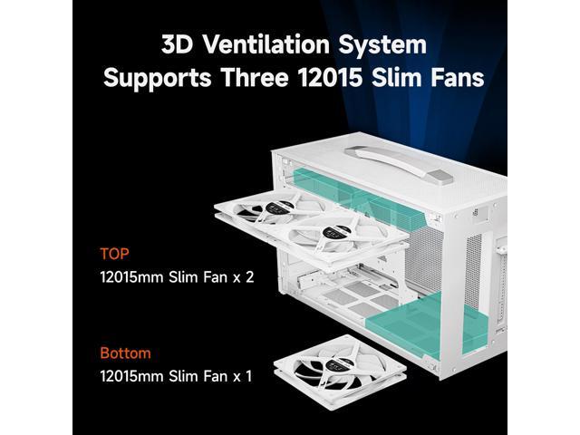 PCCOOLER CPS K101 MESH PC Case, Portable Desktop Mini ITX Case, Four-side SPCC Mesh Panel, 3 x 12015 Fans Pre-installed, Clip-on Quick Release Side...