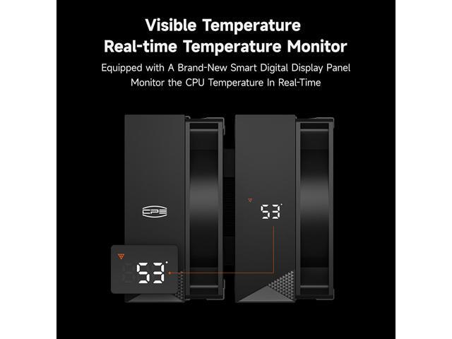 PCCOOLER CPS RT620Pro Digital Dual Tower CPU Air Cooler, 6 Heat Pipes, 265W TDP, Digital Display Top Cover, 157mm Tall, Reinforced Structure, for...