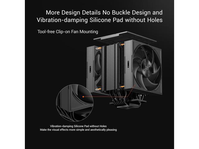 PCCOOLER CPS RZ700D Single Tower CPU Air Cooler, 7 Heat Pipes, 270W TDP, Magnetic Top Cover, Buckle-Free Design, Dual Ball Bearing, RAM Freedom,...