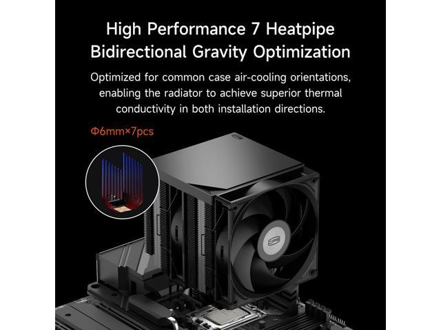 PCCOOLER CPS RT720 TC Dual Tower CPU Air Cooler, 7 Heat Pipes, 270W TDP, Minimalist Top Cover, Tower Dual-Reinforced Structure, Hydraulic Bearing,...