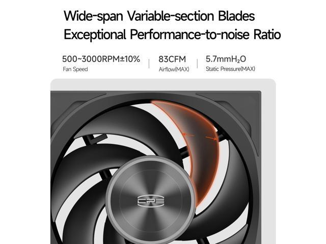 PCCOOLER CPS F7 X120 ARGB High-Performance 120mm Case Fans, Wireless Connection PC Fans w/ 3 Modes up to 3000RPM, 3-Phase 6-Slot Motor, Silent...