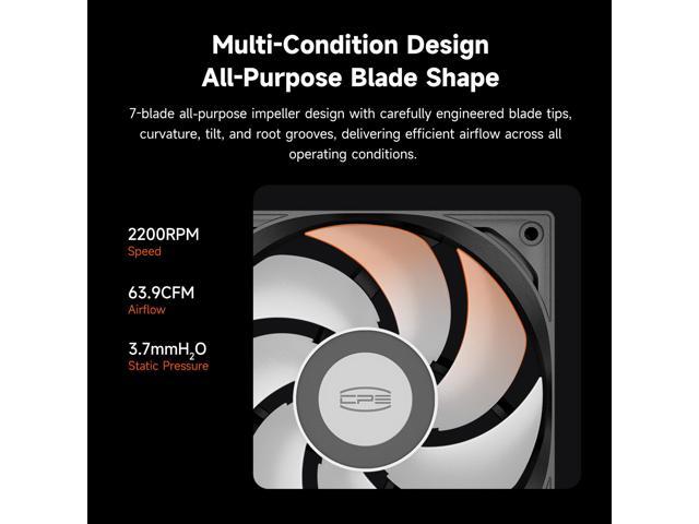 PCCOOLER CPS F3 S120 ARGB Performance 120mm Case Fans, 4-Pin PWM Silent PC Fans up to 2200RPM, Daisy Chain Computer Fans with Sealed Hydraulic...