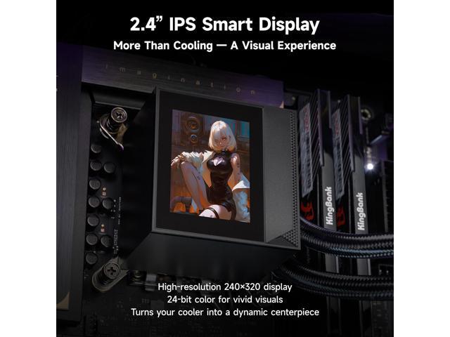 PCCOOLER CPS DC360 Pro ARGB Display AIO CPU Liquid Cooler, 360mm Radiator, 310W TDP, Customizable 2.4' IPS LCD Display, Ceramic Bearing, for Intel...