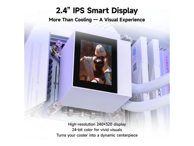 PCCOOLER CPS DC360 Pro ARGB Display AIO CPU Liquid Cooler, 360mm Radiator, 310W TDP, Customizable 2.4' IPS LCD Display, Ceramic Bearing, for Intel...
