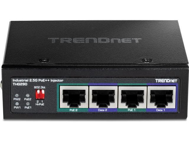 TRENDnet 95W 2-Port Industrial 2.5G PoE++ Injector, Supports PoE IEEE 802.3af, PoE+ IEEE 802.3at, And PoE++ IEEE 802.3bt, Not Compatible With...