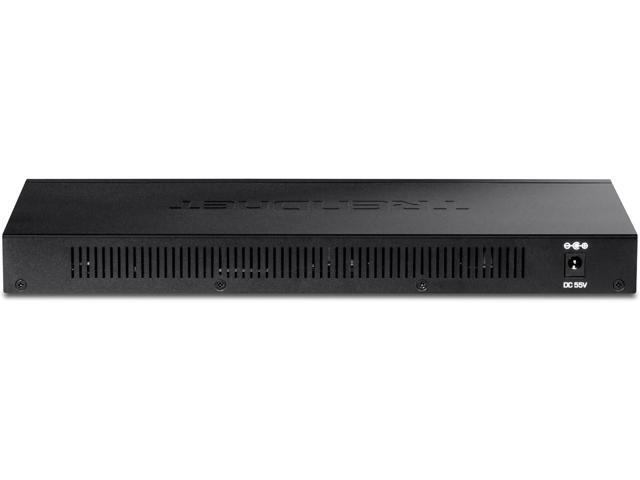 TRENDnet 16-Port Gigabit PoE+ Switch, 16 x Gigabit PoE+ Ports, 120W PoE Budget, Up to 30W Per Port, 1U 19' Rackmount Brackets Included, Fanless,...