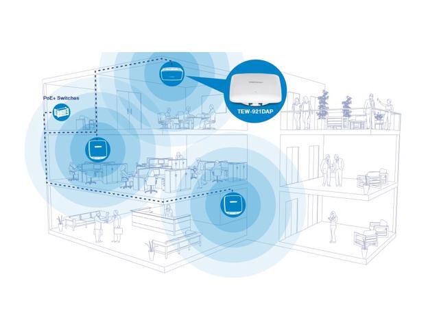 TRENDnet TEW-921DAP, AX1800 Dual Band WiFi 6 PoE+ Access Point
