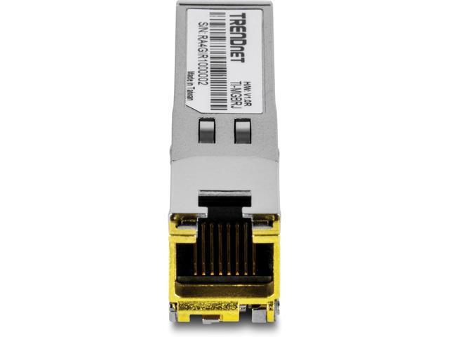 TRENDnet 1000BASE-T Industrial SFP RJ45 Copper Module, TI-MGBRJ, Supports Data Rates up to 1.25Gbps, NDAA TAA Compliant, Lifetime Protection