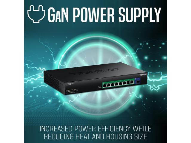 TRENDnet TPE-BG5091,9-Port 2.5G GaN Power PoE++ Switch with 10G SFP+ Port (480W)