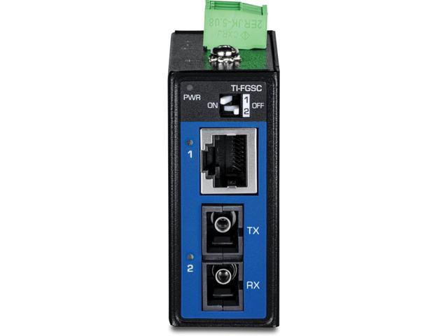 TRENDnet Hardened Industrial 1000BASE-LX Multi-Mode SC Fiber Media Converter (1km, 0.62mi.), TI-FGSC, 1 x Gigabit RJ45 Port, 1 x SC-Type Interface...