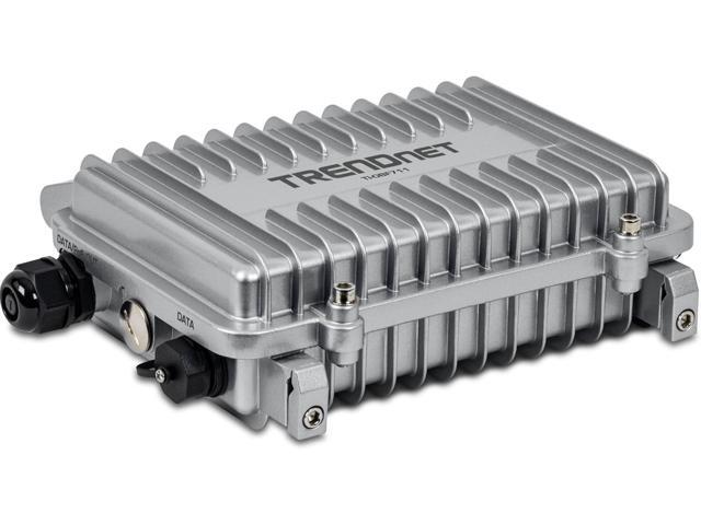 TRENDnet Industrial Outdoor 10G SFP+ to 10G PoE++ Media Converter (95W), TI-OBF711, 1 x 10G LC Duplex Single Mode Fiber Optic Port, 1 x 10G PoE++...