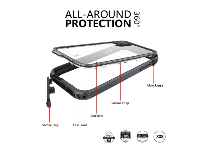 aquaLife iPhone Xs MAX Waterproof, Shock & Drop Proof, Dirt Proof, Heavy Duty Case (IP68 Rated, MIL-STD-810G Certified) Features: Built-in Screen...