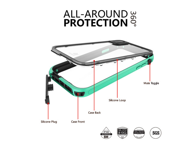 aquaLife iPhone Xs MAX Waterproof, Shock & Drop Proof, Dirt Proof, Heavy Duty Case (IP68 Rated, MIL-STD-810G Certified) Features: Built-in Screen...