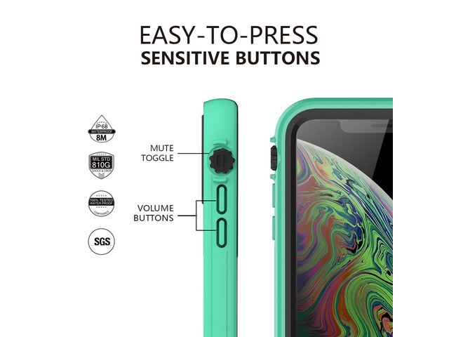 aquaLife iPhone Xs MAX Waterproof, Shock & Drop Proof, Dirt Proof, Heavy Duty Case (IP68 Rated, MIL-STD-810G Certified) Features: Built-in Screen...