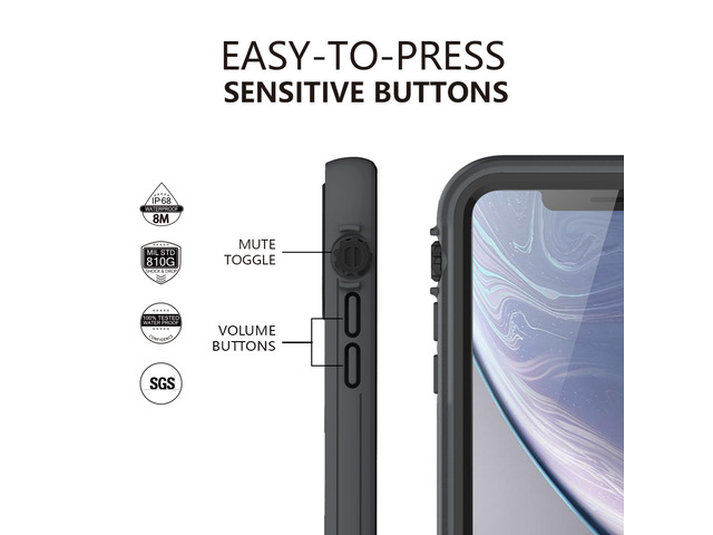 aquaLife iPhone XR Waterproof, Shock & Drop Proof, Dirt Proof, Heavy Duty Case (IP68 Rated, MIL-STD-810G Certified) Features: Built-in Screen...