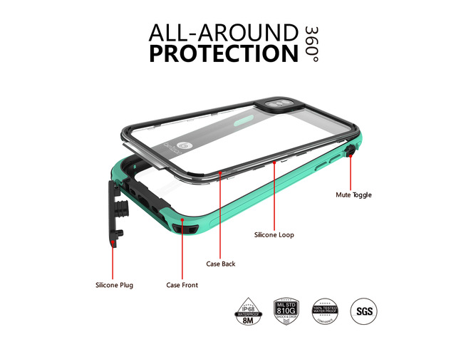 aquaLife Waterproof, Shock & Drop Proof, Dirt Proof, Heavy Duty Underwater Diving Case for iPhone X iPhone Xs (IP68 Rated, MIL-STD-810G Certified)...