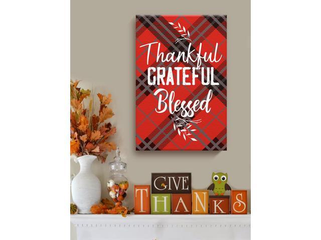 Awkward Styles Thanksgiving Canvas Wall Art Thankful Grateful Blessed Home Decor Prints