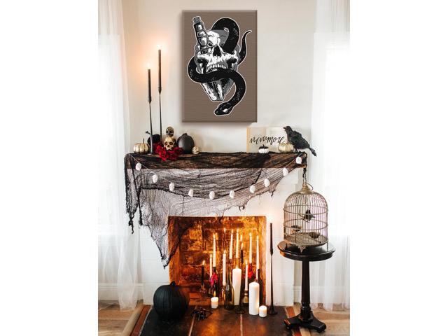 Awkward Styles Skull Canvas Wall Art Snake and Knife Home Decor Prints