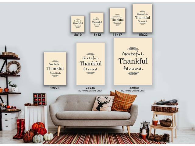 Awkward Styles Thanksgiving Canvas Wall Art Grateful Thankful Blessed Quote Home Decor Prints