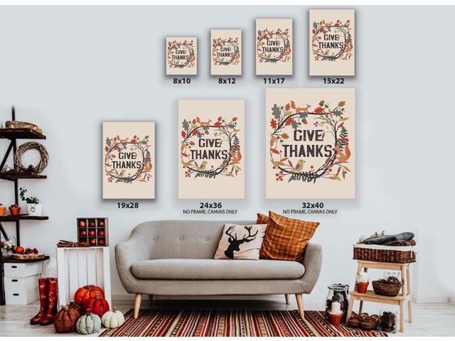 Awkward Styles Thanksgiving Canvas Wall Art Give Thanks Animals Home Decor Prints