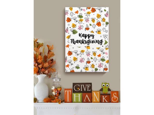 Awkward Styles Thanksgiving Canvas Wall Art Happy Holidays Foliage Home Decor Prints