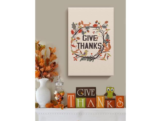 Awkward Styles Thanksgiving Canvas Wall Art Give Thanks Animals Home Decor Prints