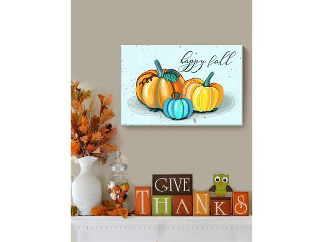 Awkward Styles Thanksgiving Canvas Wall Art Happy Fall Pumpkins Home Decor Prints