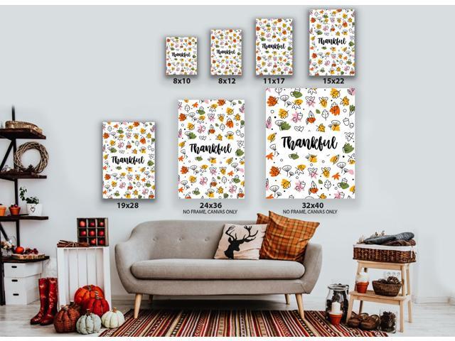 Awkward Styles Thanksgiving Canvas Wall Art Thankful Quote Home Decor Prints