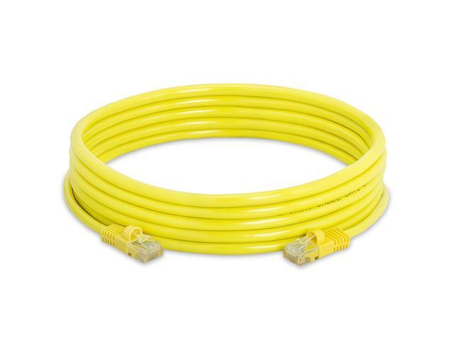 Cmple - [5 PACK] 15 Feet Cat5e Cable, Ethernet Patch Cord, Yellow Cat5 Wire for Fast Internet, RJ45 Connectors, LAN Network Internet Cord, Modem...