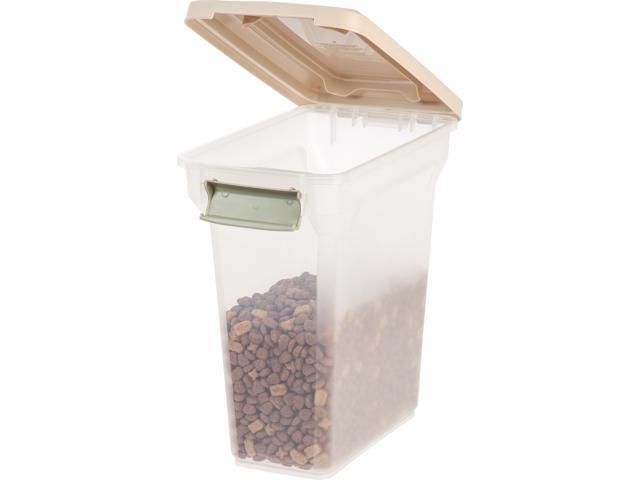 IRIS 15 Quart Airtight Pet Food Container, Almond