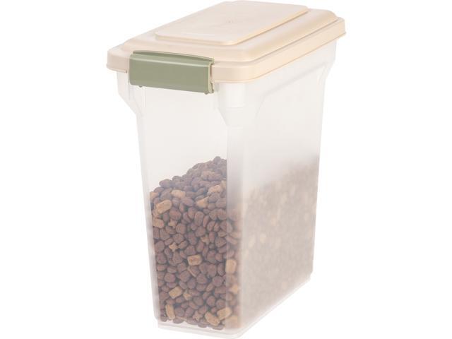 IRIS 15 Quart Airtight Pet Food Container, Almond