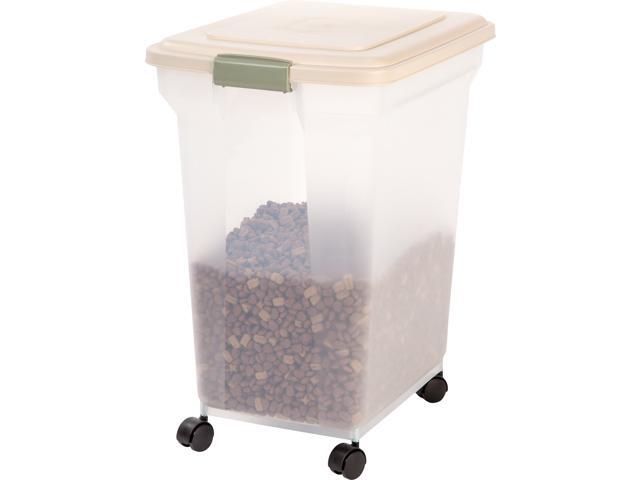 IRIS Premium Airtight Pet Food Storage Container, 67-Quart, Almond