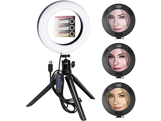 vidpro rl-6 6' inch led ring light kit with mini tripod and ball head. usb powered for portraits, makeup, modelling, vloggers,
