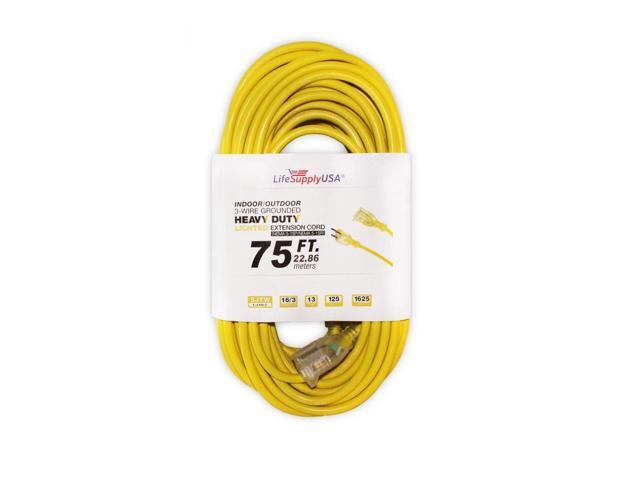 16/3 75 ft. SJTW Lighted End Heavy Duty Extension Cord
