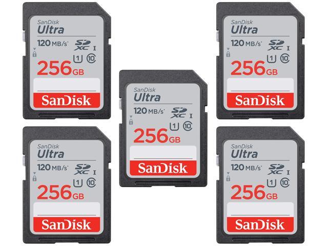SanDisk Kit of Qty 5 x SanDisk Ultra 256GB SDXC SDSDUN4-256G-GN6IN with Cases