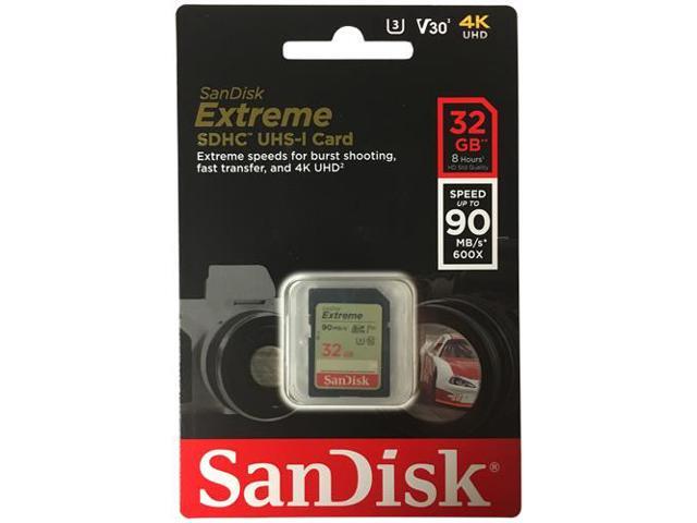 SanDisk 32GB SD Extreme 90MB/s U3 4K V30 32G SDHC USH-I C10 SDSDXVE-032G