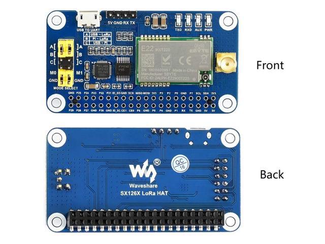 SX1262 LoRa HAT for Raspberry Pi Series Boards 915MHz Frequency Band,Support Data Transmission up to 5km,Wake on Radio,Wireless Config, Carrier...
